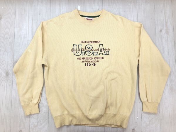 McGREGOR マクレガー マックレガー オールド アメカジ アイビー古着 USA刺繍 スウェット トレーナー メンズ コットン100% L 生成り拍卖