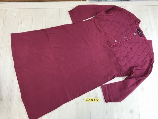 Victoria&Albert Museum ヴィクトリア&アルバート レディース 肩周りキルティング ルームウェア ワインレッド拍卖