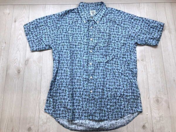 シャーキーズ THE SHARKEY'S GALLERY アメカジ ユニーク 自転車 bicycle 総柄 半袖BDシャツ メンズ コットン100% 日本製 XL 水色拍卖