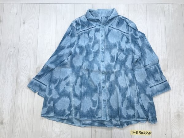 SATISFACTION GUARANTEED サティスファクション ギャランティード レディース 七分袖 チュニックシャツ L 水色拍卖