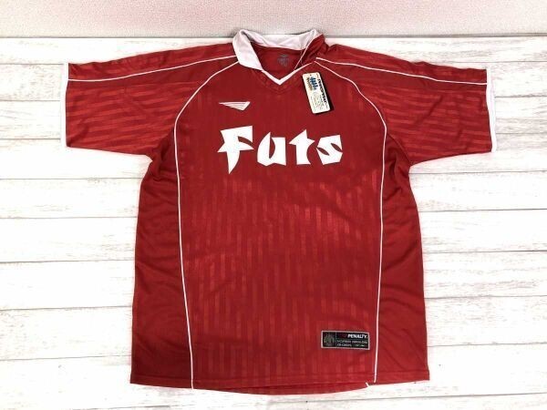 新品タグ付き ペナルティー PENALTY スポーツ サッカー ブロークコア ストライプ 襟付き FUTS ユニフォーム ゲーム シャツ メンズ L~O 赤拍卖