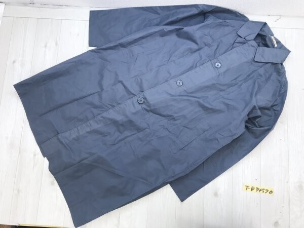 Tetoron メンズ 薄手 ナイロン調 前ボタン ジャケット コート グレー拍卖