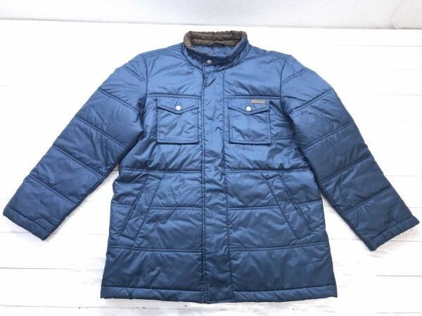 クロコダイル CROCODILE レトロ トラッド スポーツ ボトルネック 中綿 キルティング ジャケット メンズ ポリエステル100% M 青拍卖