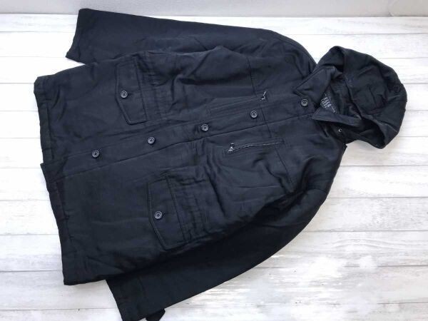 エルオムジーンズ ELLE HOMME JEANS レトロ トラッド ミリタリー アウトドア 裏地キルティング フィールドジャケット パーカー メンズ L 黒拍卖