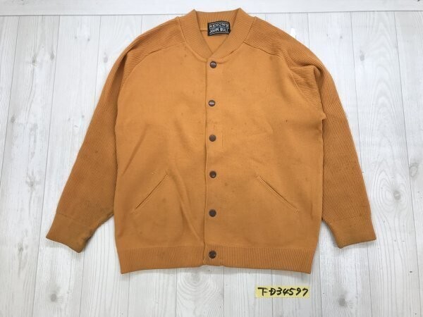 JOHNBULL ジョンブル RENOWN レナウン メンズ アクリル スナップボタン ニット切替え ジャケット M オレンジ拍卖