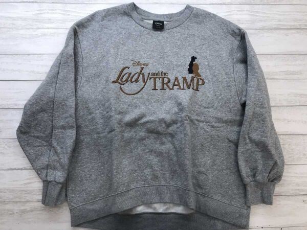 ジーユー GU ディズニー Disney わんわん物語 Lady and the TRAMP コラボ プリント スウェット トレーナー レディース 綿混合 L グレー拍卖