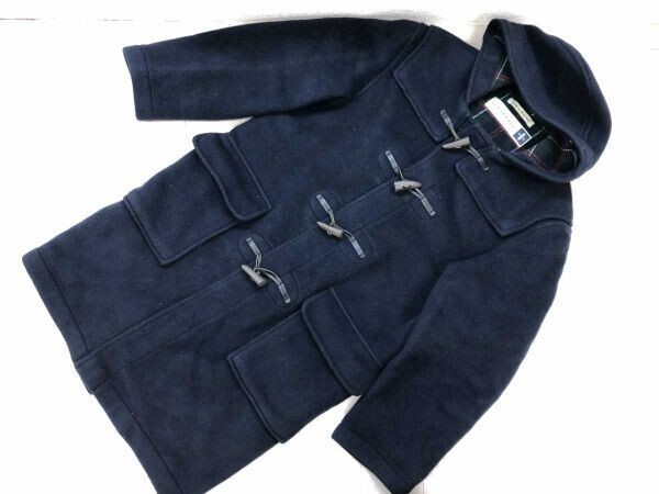 イングランド英国製 グローバ?オール GLOVERALL レトロ トラッド ダブルフェイス 裏地チェック ダッフルコート メンズ ウール混合 紺拍卖