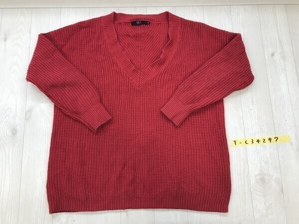 AZUL BY MOUSSY アズールバイマウジー メンズ Vネック ニットセーター M 赤拍卖