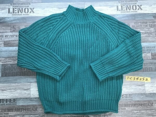 GU ジーユー レディース ラグランスリーブ モックネック 厚手 ニットセーター M 緑拍卖
