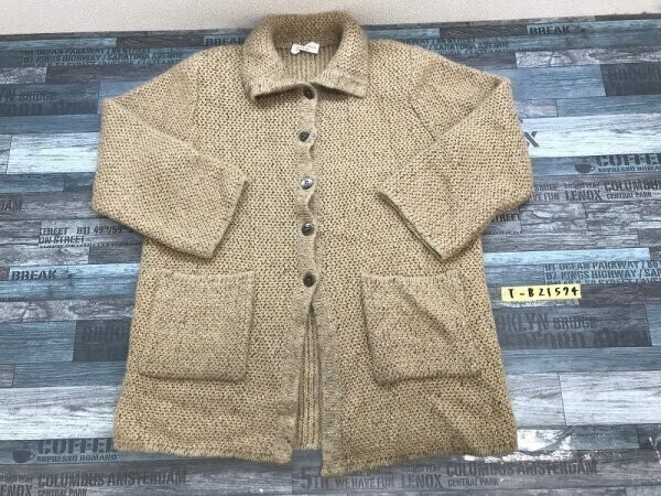 g due donna レディース イタリア製 肩パッド ニットコーディガン 46 薄茶拍卖
