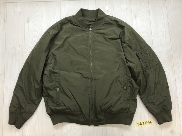 GU ジーユー レディース 中綿 ブルゾン リバーシブル L カーキ拍卖