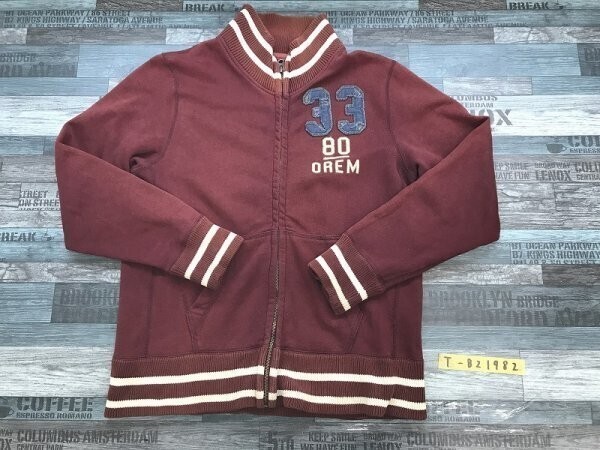 BACK NUMBER バックナンバー メンズ リブ切替 ジップ ジャケット L エンジ白拍卖