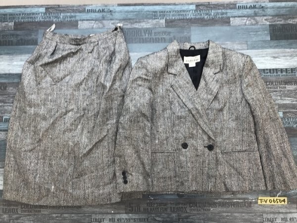 SAKS FIFTH AVENUE レディース シルク ジャケット・スカート 上下セットアップ 12 黒白拍卖