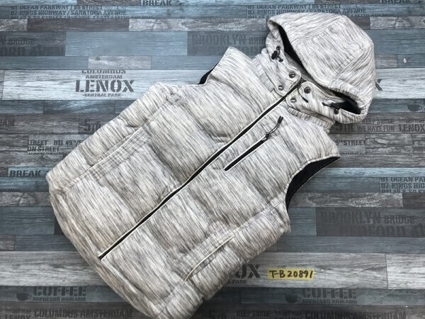 VENCE EXCHANGE ヴァンスエクスチェンジ レディース 中綿 ポリエステル・綿 フード付き ジップベストジャケット M グレー白拍卖