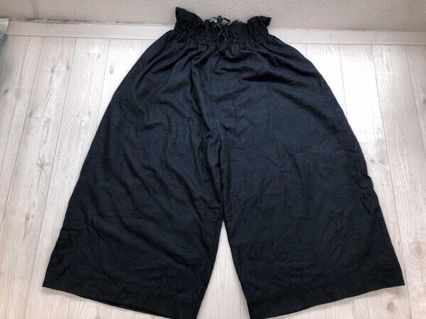 ピュアルセシン pual ce cin フェミニン リラックス ウエストリボン イージー ワイド ガウチョ パンツ ボトムス レディース 日本製 F 紺拍卖