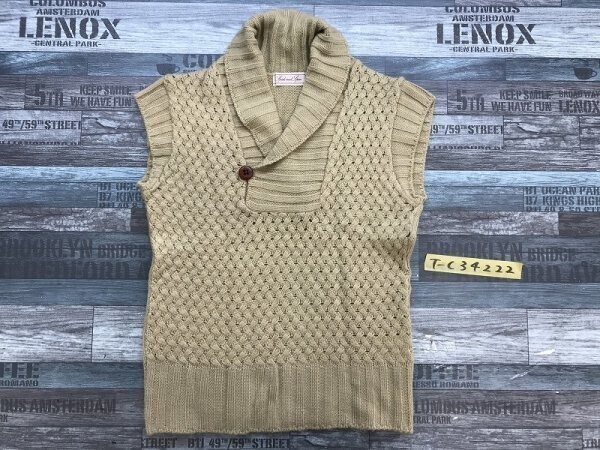 Spick&Span スピック アンド スパン レディース 透かし編み 日本製 ニットベスト ベージュ拍卖