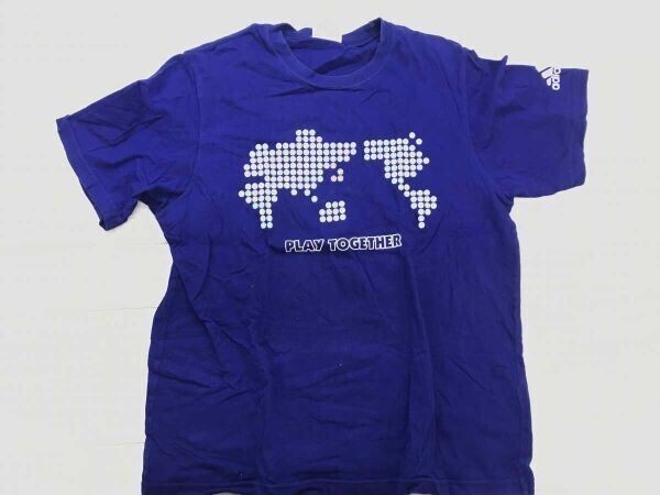 adidas アディダス メンズ JFA サッカー 日本代表 KIRIN キリン サムライブルー 半袖Tシャツ 綿100% L 青拍卖