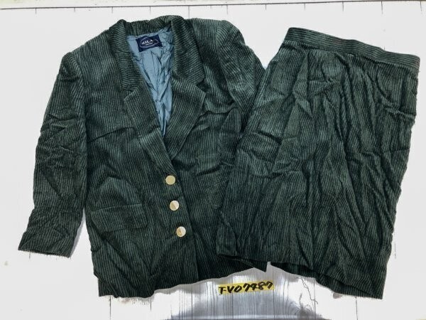 MILAN レディース コーディロイ 総裏 ジャケット・スカート 上下セットアップ 11 グリーン拍卖