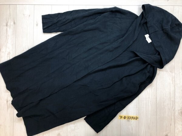 SIMPLICITE シンプリシテェ レディース ロング トッパーニットカーディガン フード付き ポケット付き 紺拍卖