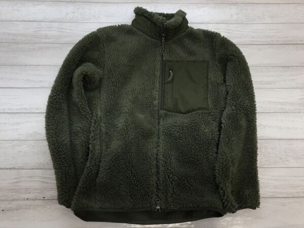 ユニクロ UNIQLO レトロ アメカジ アウトドア 古着 ジップアップ ボアフリース ジャケット ブルゾン ポリエステル100% メンズ S カーキ拍卖