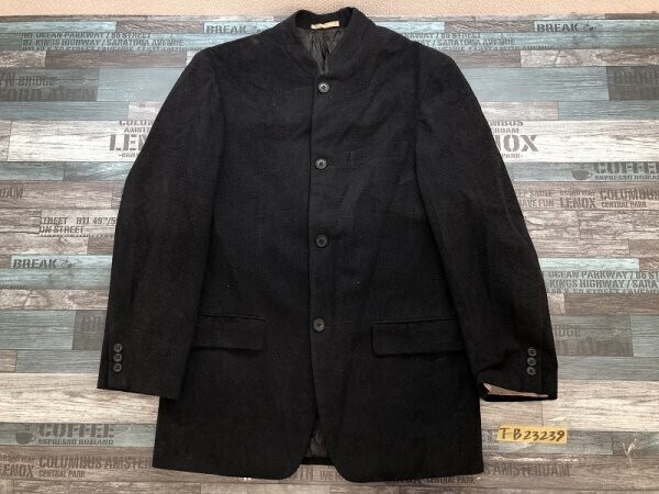 YUKI TORII HOMME ユキトリイオム メンズ 総裏地 ポリエステル 前ボタン スタンドカラージャケット NLL 黒 拍卖
