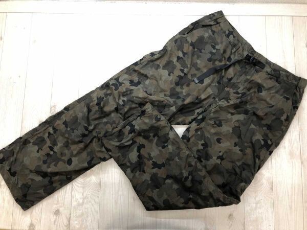 ユニクロ UNIQLO アウトドア 迷彩カモフラ ベルト付き 裏地フリース クライミング パンツ ボトムス メンズ ポリエステル100% XL カーキ系拍卖