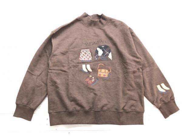 PANDA WARKS パンダワークス アメカジ 共産ストリート かわいい スウェット トレーナー レディース 綿100% 裏起毛 茶色拍卖