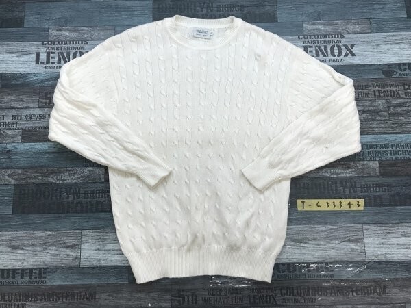 UNITED COLORS OF BENETTON ベネトン メンズ コットンニットセーター S アイボリー拍卖