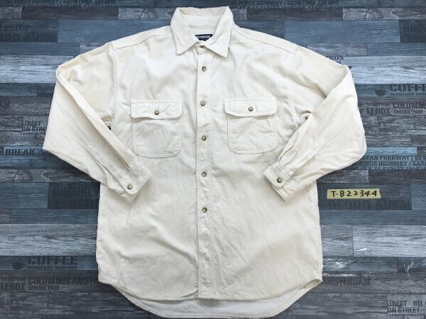 FREE FARM HAND メンズ 日本製 ダブルポケット コーデュロイシャツ フリー アイボリー拍卖