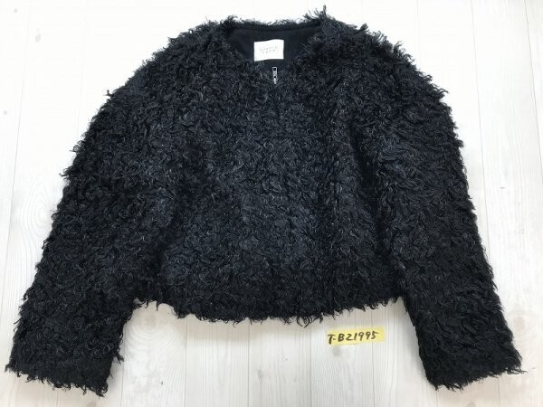 LOWRYS FARM ローリーズファーム レディース ループボア ノーカラーブルゾン ジャケット M 黒拍卖