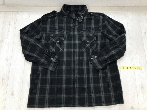 B&T CLUB メンズ オンブレチェック柄 ジップ ジャケット X2 黒グレー拍卖