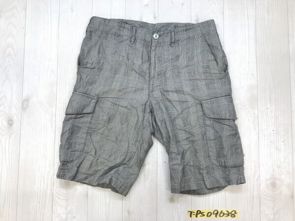 BEAUTY&YOUTH ビューティー&ユース ユナイテッドアローズ メンズ グレンチェック ハーフパンツ カーゴ 調節ベルト付き M グレー拍卖