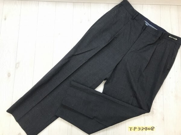 SAXON サクソン メンズ ウール混 ワンタック センタープレスパンツ 91 ダークグレー拍卖