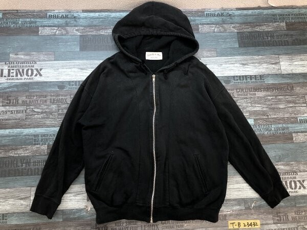 COMME CA DU MODE コムサデモード レディース 裏起毛 スウェットジップパーカー 黒拍卖