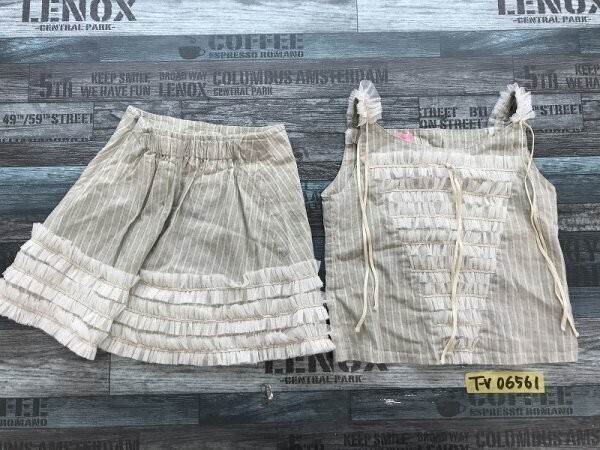 io sono mao キッズ 女の子 キャミソールトップス・スカート 上下セットアップ 60 6 116 グレーアイボリー拍卖