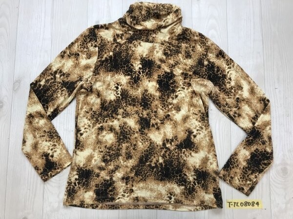 oeillet レディース アニマル柄 ハイネック カットソー L 茶拍卖