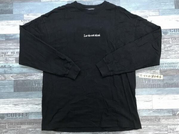 CONFIRM コンファーム メンズ バックイラストプリント ロンT M ブラック拍卖