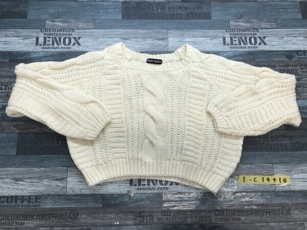 BLUE STRIVE レディース ケーブル編み ニットセーター M アイボリー拍卖