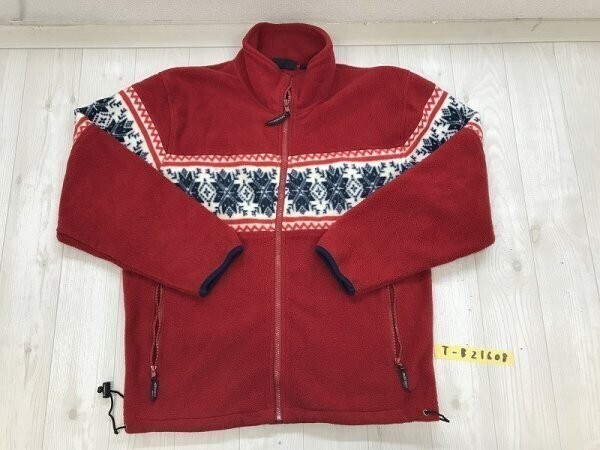 ANCESTRESS メンズ ノルディック柄 切替 フリースジャケット L 赤白拍卖
