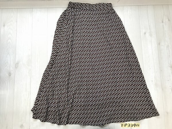 HONEYS GLACIER レディース 総柄 ロング フレアスカート M ネイビー拍卖