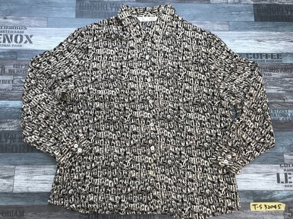 Bhs レディース 総柄 シャツ ブラウス ベージュ黒拍卖