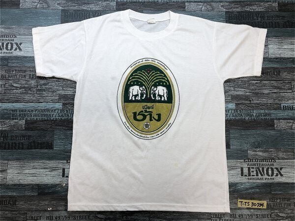 メンズ 象プリント スーベニア 半袖Tシャツ 白拍卖