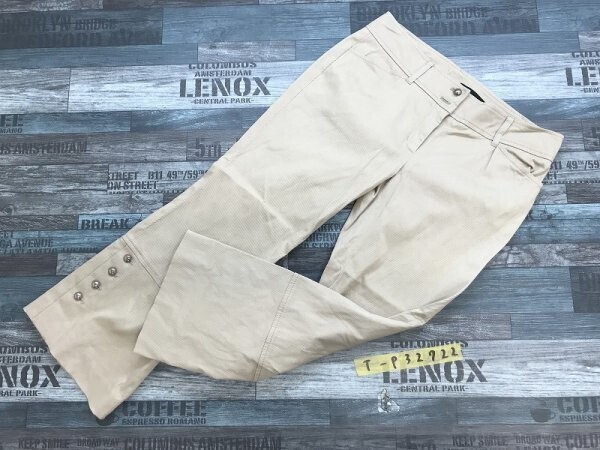 icb アイシービー レディース 斜めストライプ織 薄手 クロップドパンツ拍卖