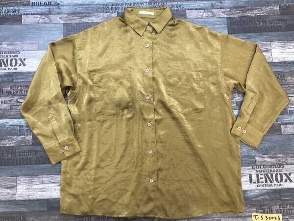 SLY スライ レディース ポリエステル ダブルポケット とろみ 長袖シャツ F ゴールド拍卖