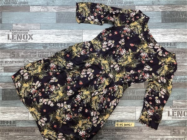 mimi&roger レディース レーヨン 七分袖 花柄 ワンピース S 紫拍卖