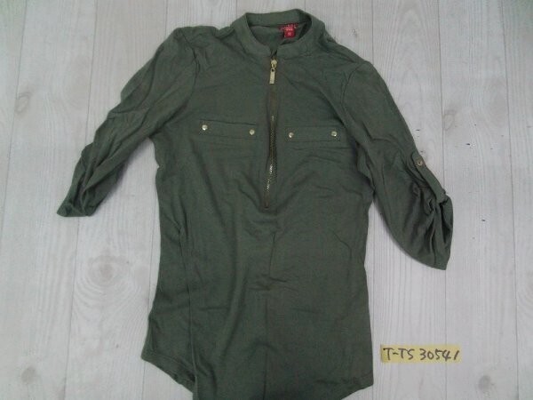 GUESS ゲス レディース ハーフジップ カットソー 小さいサイズ XS カーキ拍卖