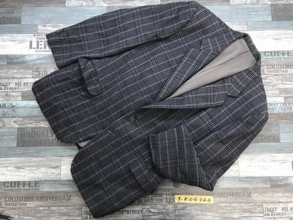 TEMALO メンズ 裏地 肩パッド チェック柄 起毛 ジャケット 98AB6 ネイビー緑他 秋冬拍卖