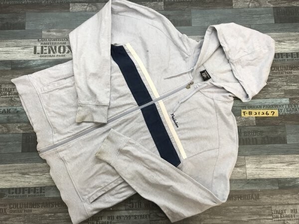 Peakaboo ピーカブー メンズ ロゴ刺繍 ジップパーカー L 杢ライトブルー拍卖