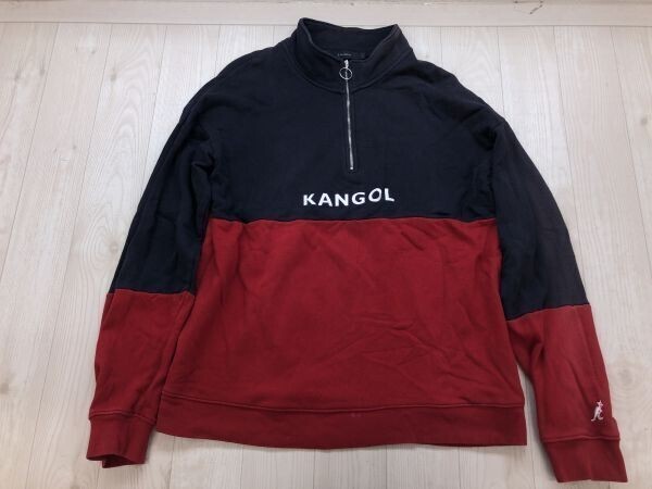 レイジブルー RAGEBLUE カンゴール KANGOL スポーツ 古着 ハーフジップ 配色切替 スウェット トレーナー シャツ メンズ 綿100% L 赤 紺拍卖