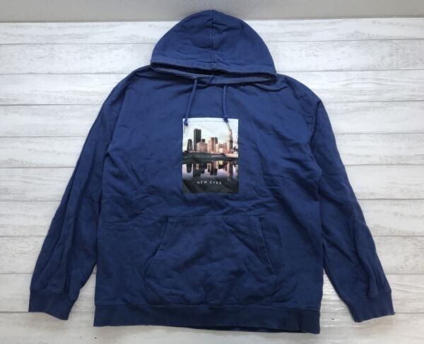 トレンド ストリート メンズ 古着 RAGEBLUE レイジブルー フォト グラフィック プルオーバー パーカー フーディー メンズ 綿100% L 青拍卖